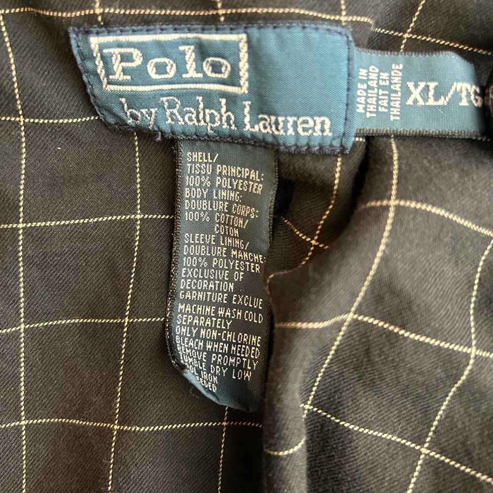 Polo Ralph Lauren Harrington Black and Tan Lined Jacket Size XL - Picture 9 of 9